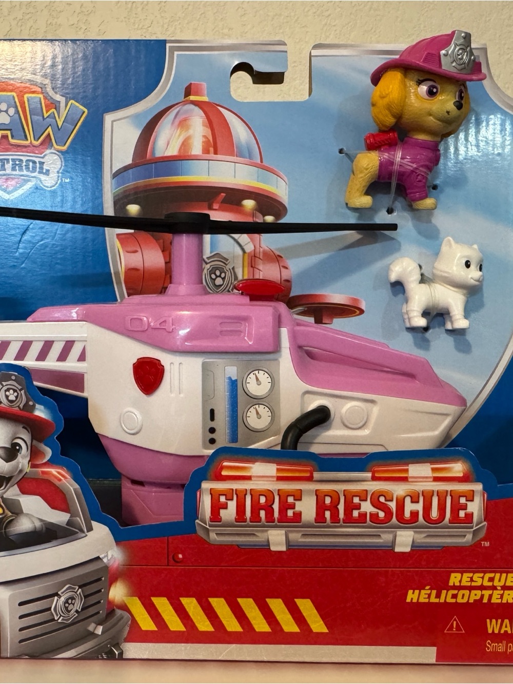 Paw Patrol Pink and White Fire Rescue Chopper with Figures
